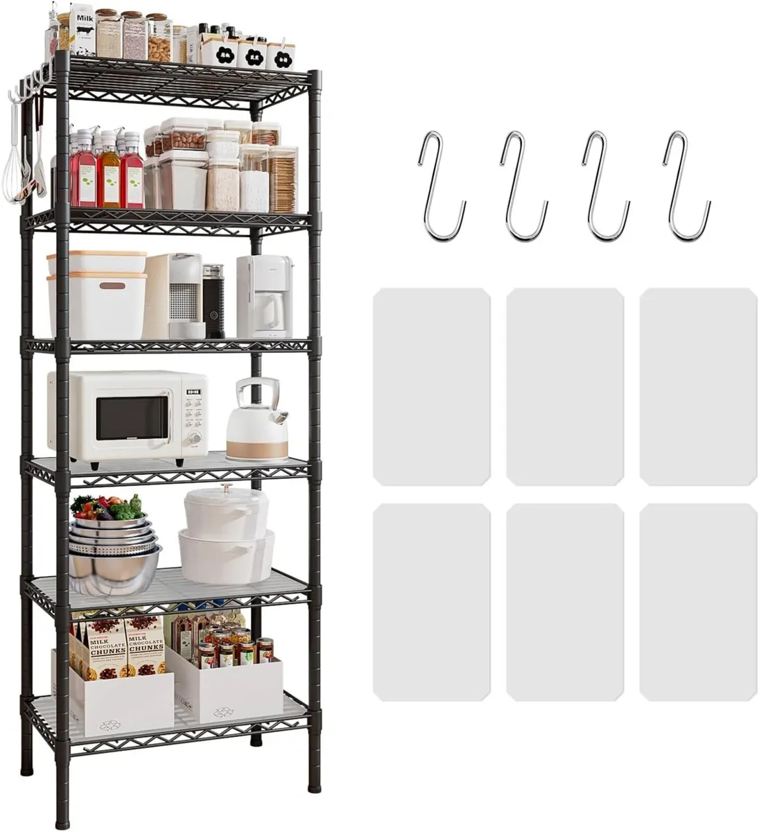 6-Shelf Storage Unit with Height Adjustable - Image 1