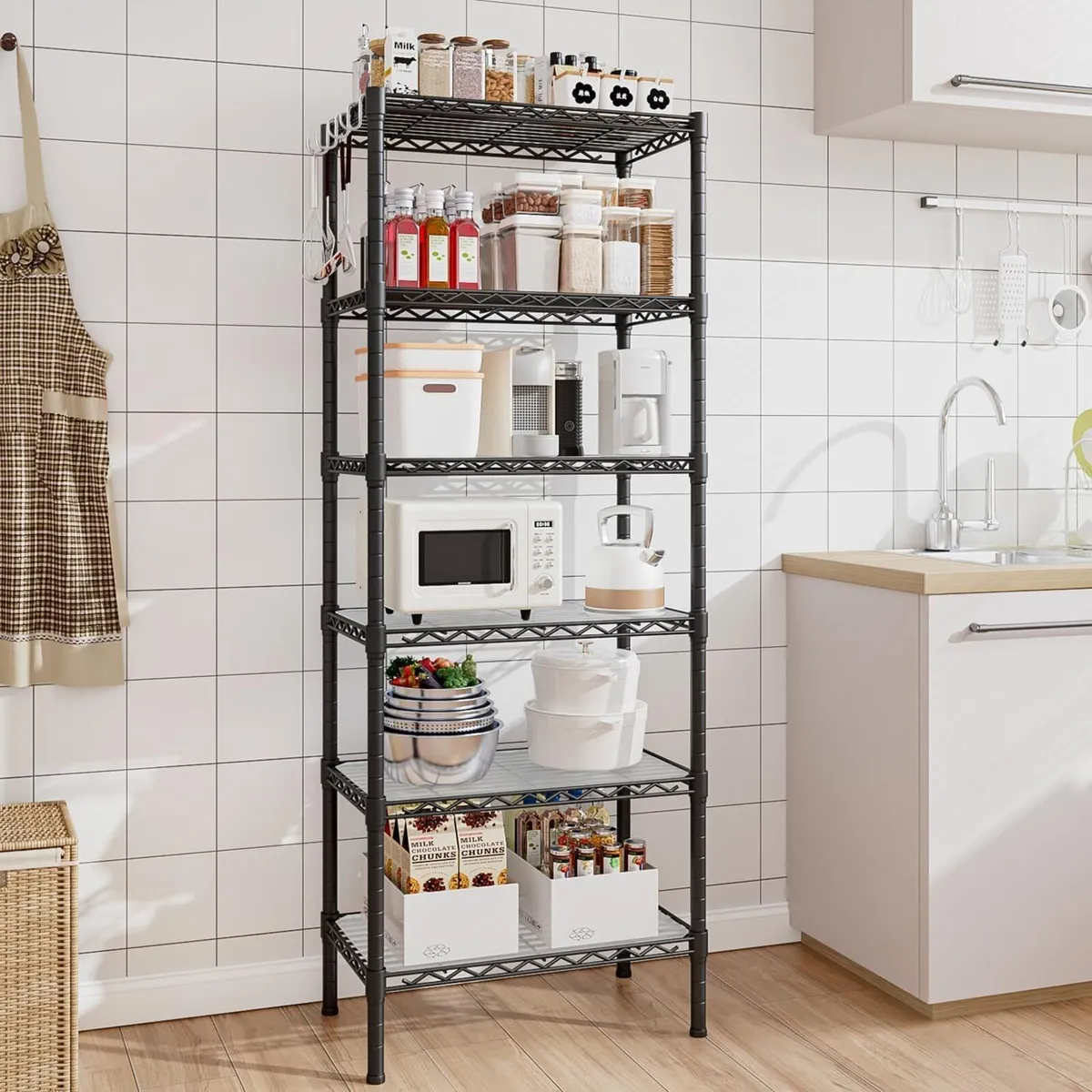 6-Shelf Storage Unit with Height Adjustable - Image 2