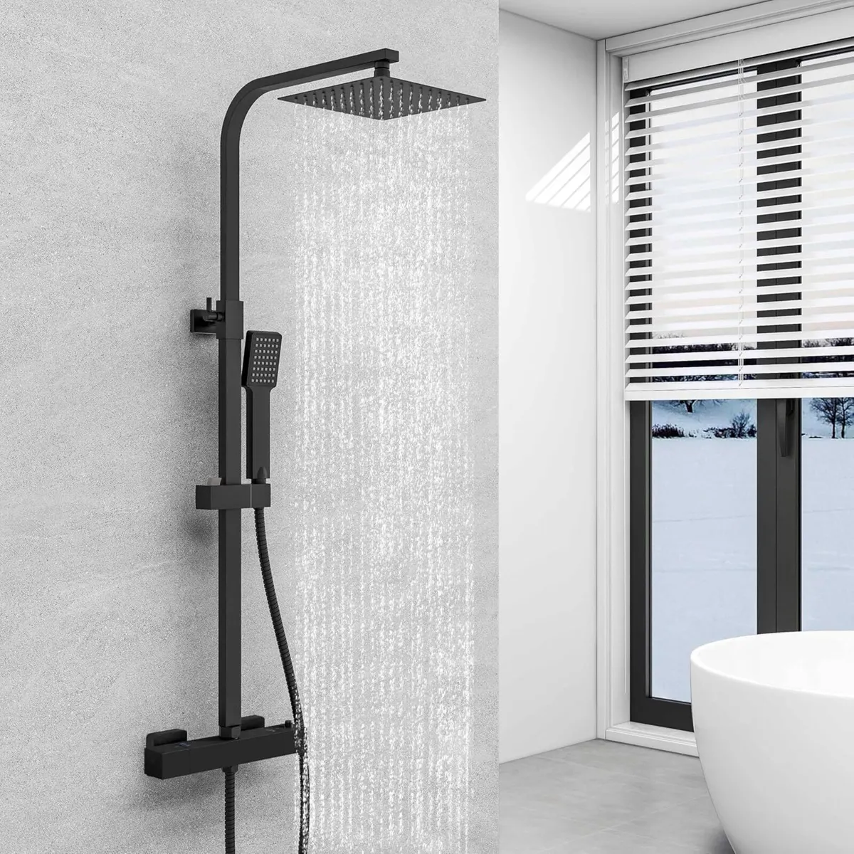 Shower Set Thermostatic 38℃ Mixer with 8 inches - Image 1