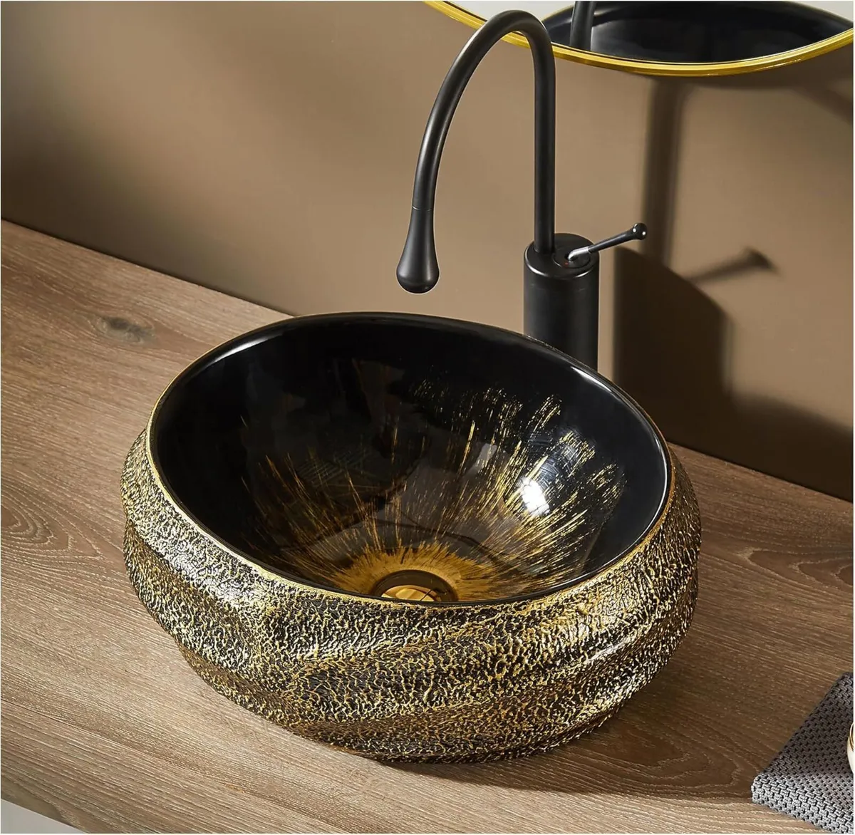 45x40cm Oval Bathroom Vessel Sink Antique Pattern - Image 1