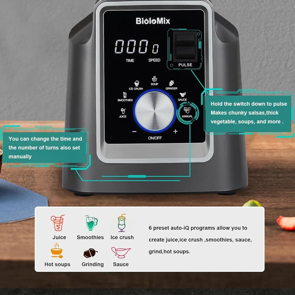Professional Blender 2200W 6 Preset smart IQ - Image 3