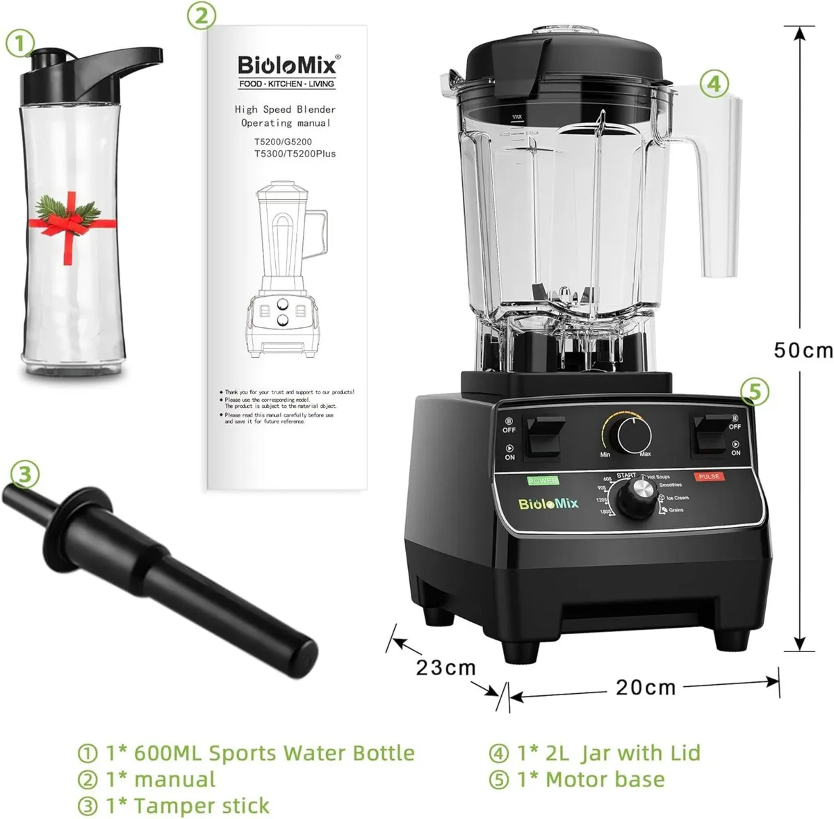Smoothie Maker 2200W Food Blender 2L BPA Free - Image 3