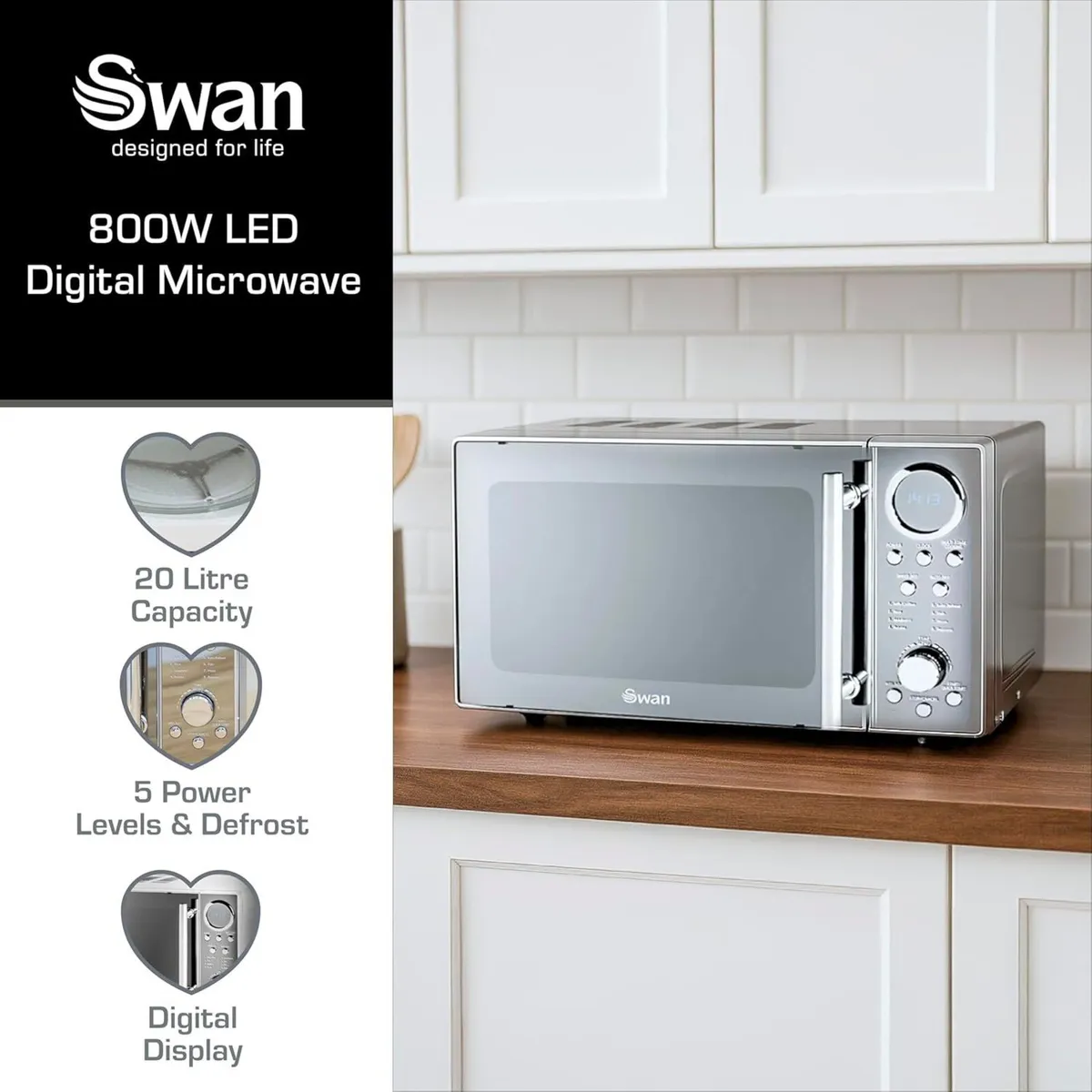 Digital Solo Microwave with 10 Power Levels 800 - Image 3