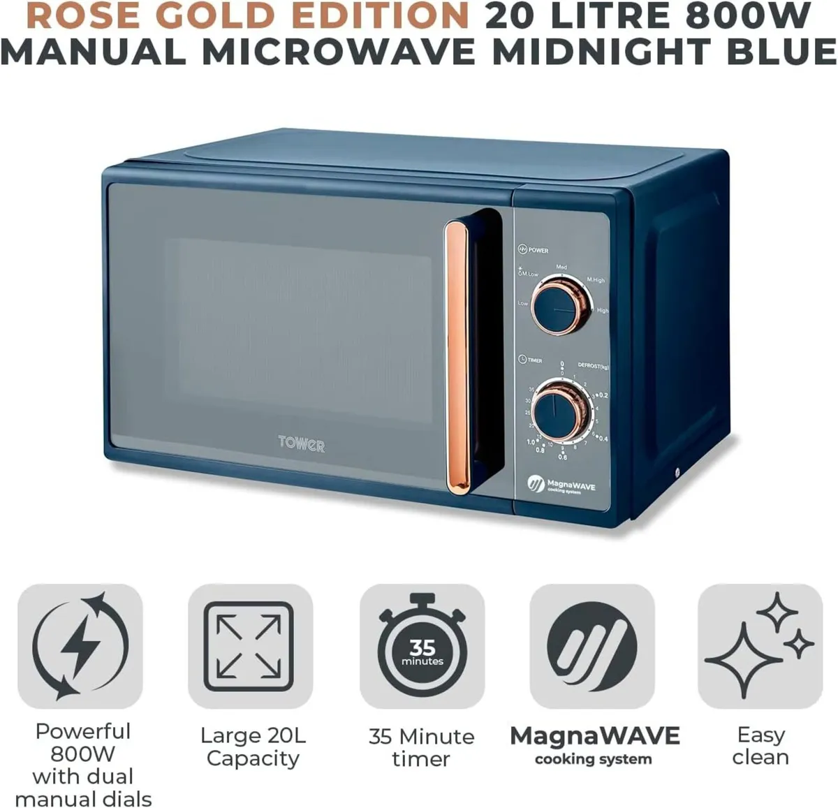 Cavaletto Manual Microwave with 5 Power Levels - Image 2