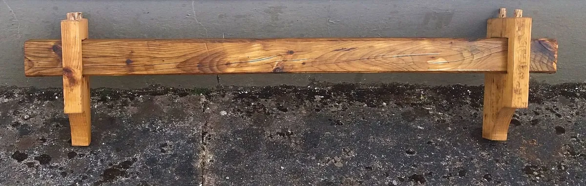 Rustic Oak Beam Mantle / Floating Shelf. - Image 4