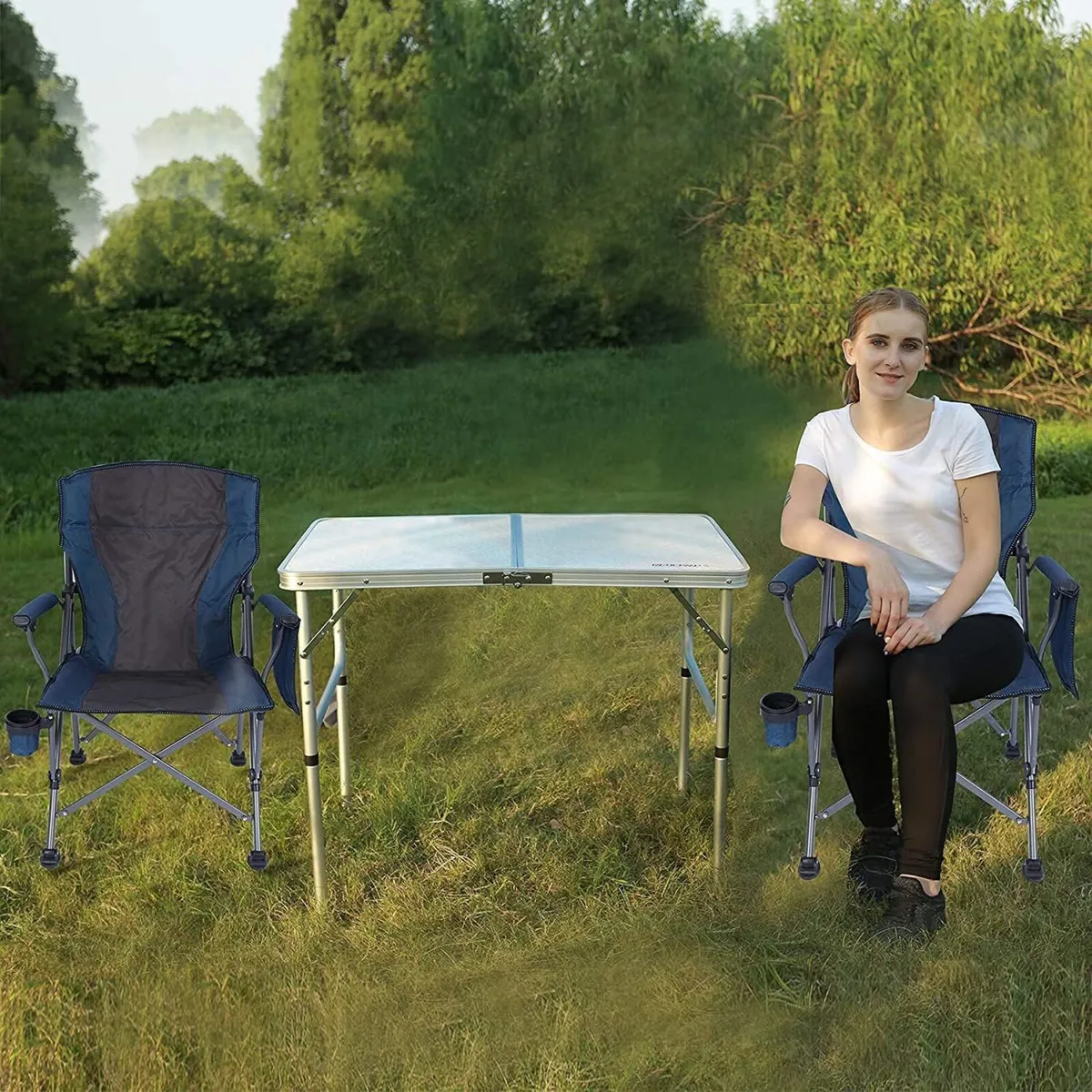2 Pack Oversized Folding Camping Chair for Heavy - Image 2