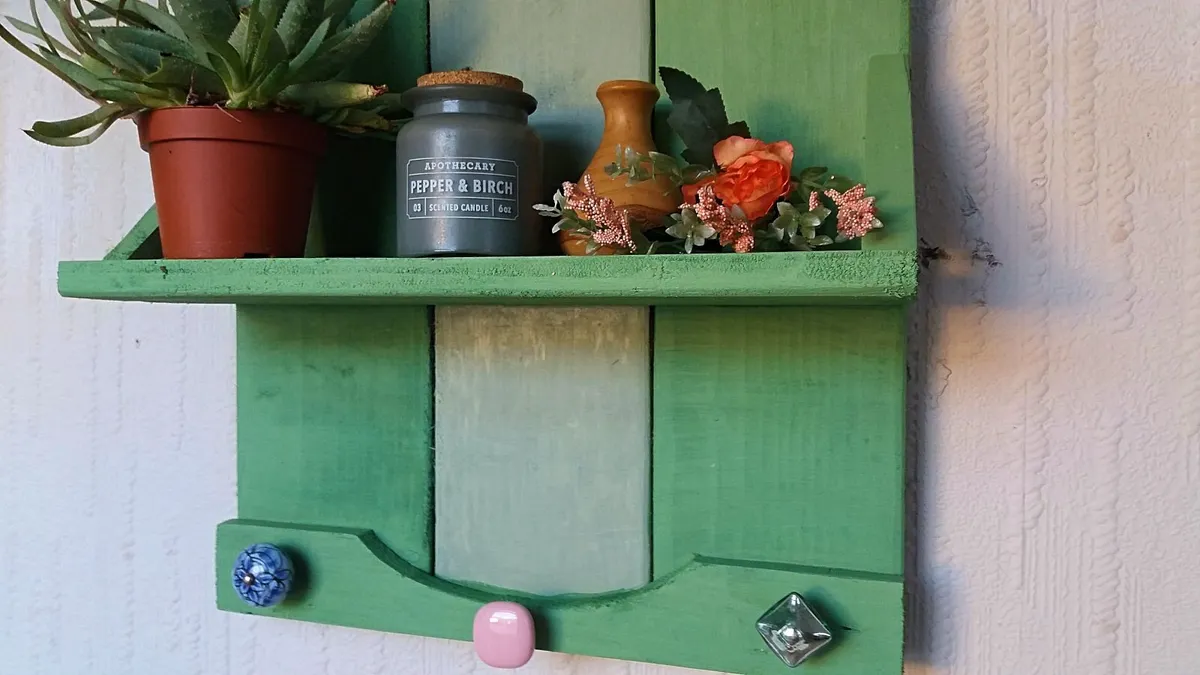 NEW Rustic Floating Shelf Display / Coat Rack - Image 4