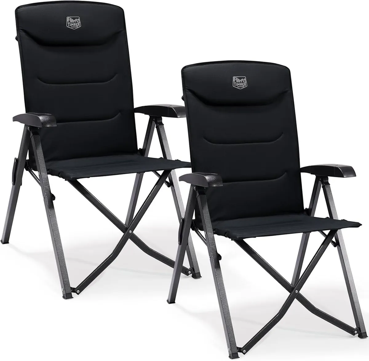 Folding Camping Chairs 2 Set for Adults Adjustable - Image 1