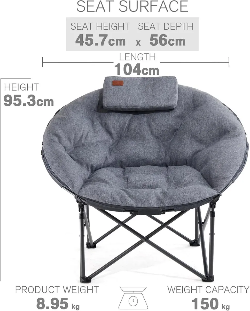 XL Moon Chair for Adults 6cm Padded Garden Saucer - Image 3