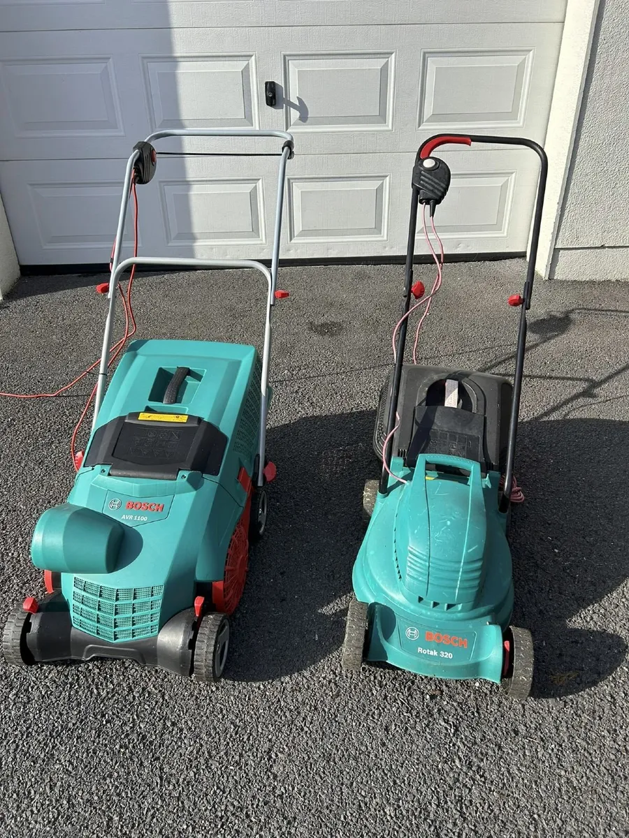 Bosch electric lawnmower & thatcher - Image 1