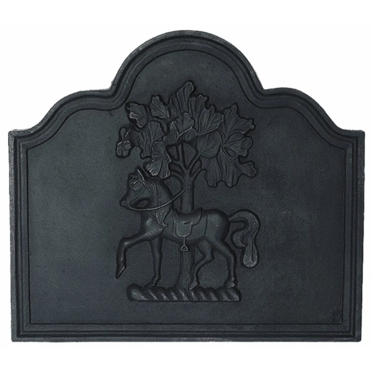 Fire Back, Cast Iron Horse/Tree Design