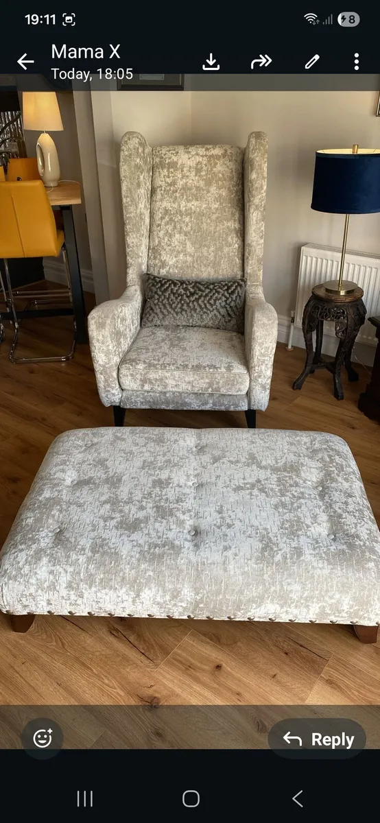 Large Custom One off Chair & foot stool - Image 1