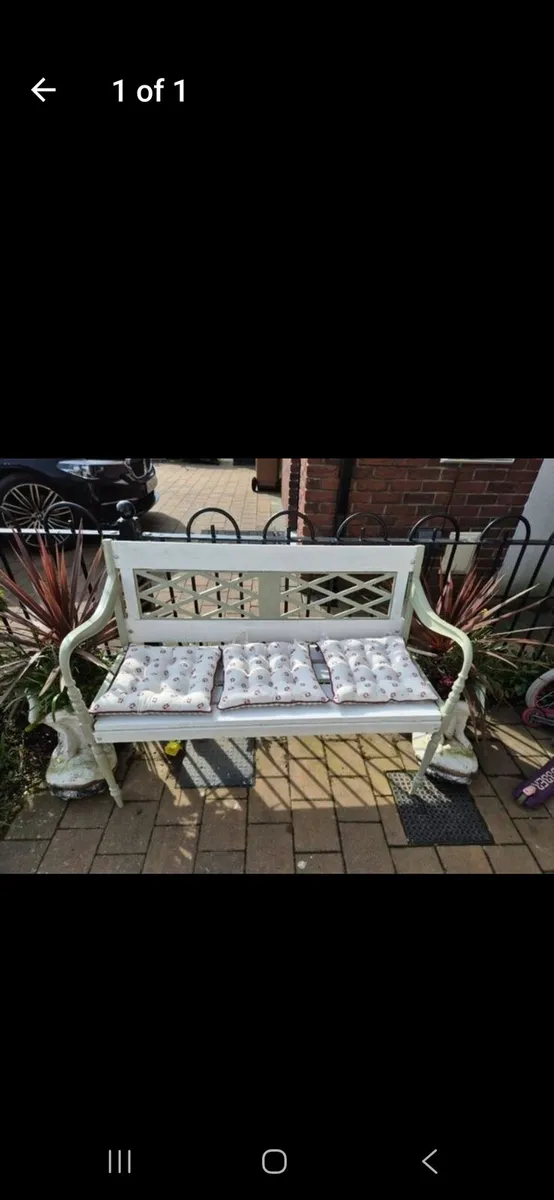 Cast iron garden bench seat bistro home house gift - Image 1