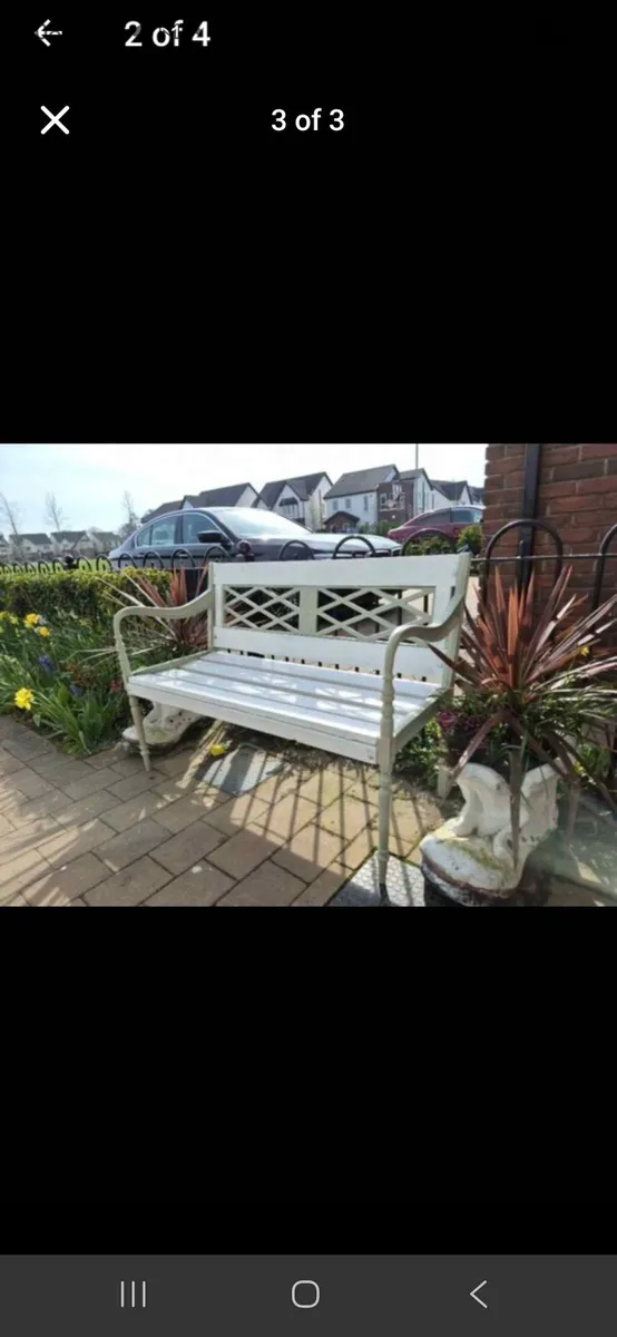 Cast iron garden bench seat bistro home house gift - Image 2