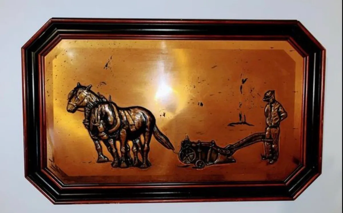 Handmade Vintage Copper ploughing image - Image 1
