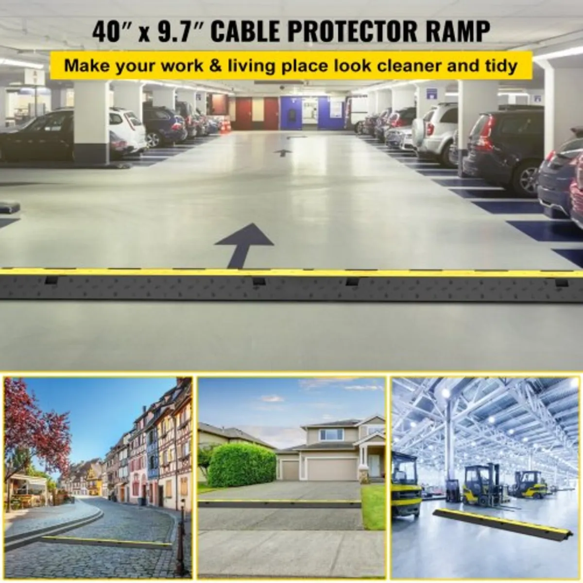 Cable Protector Ramp 101x24.5x5 cm , 5 Packs 2 Cha - Image 2