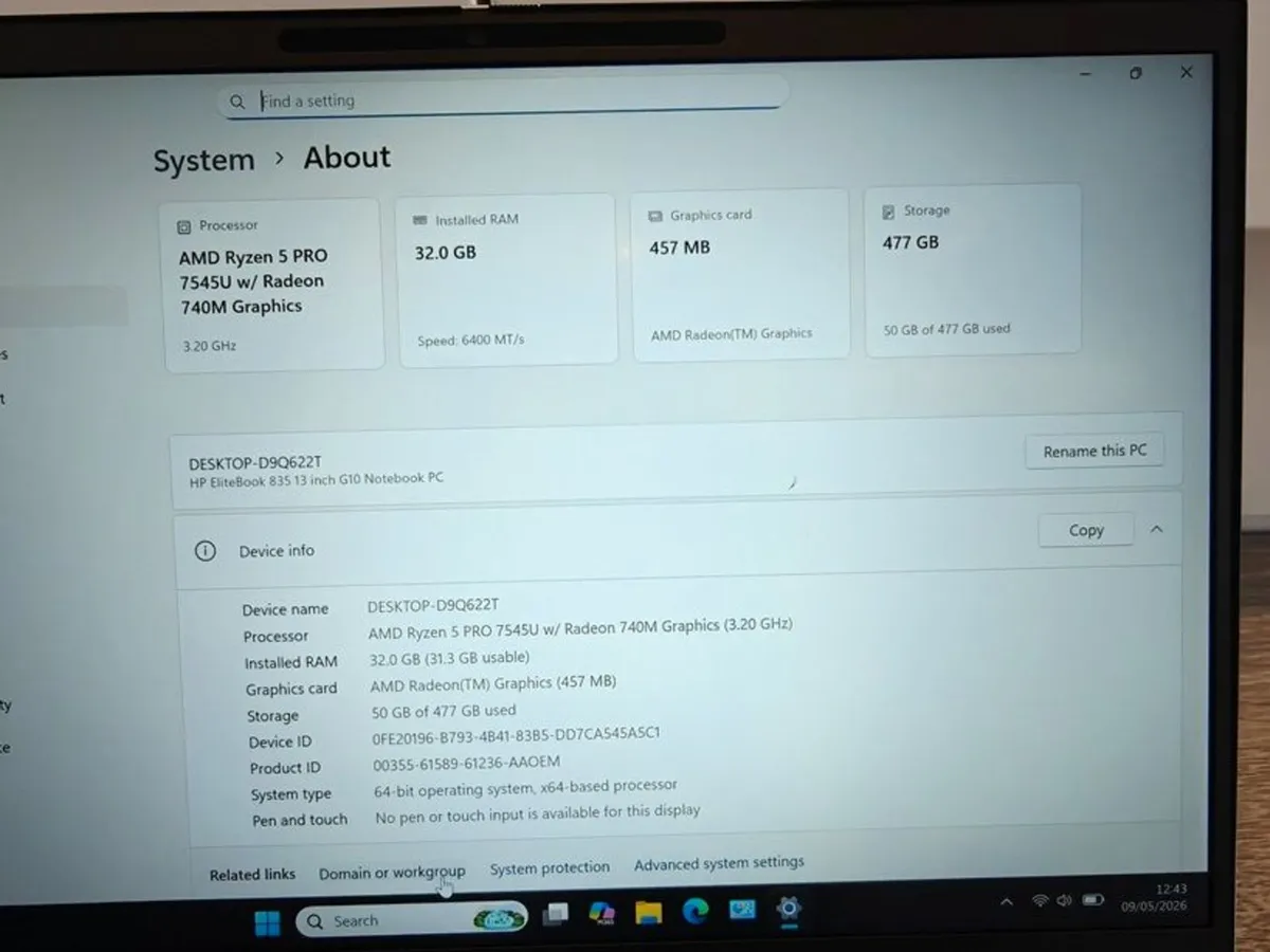 HP Elitebook 835 G10 | AMD Ryzen 5 Pro | 32GB | - Image 4