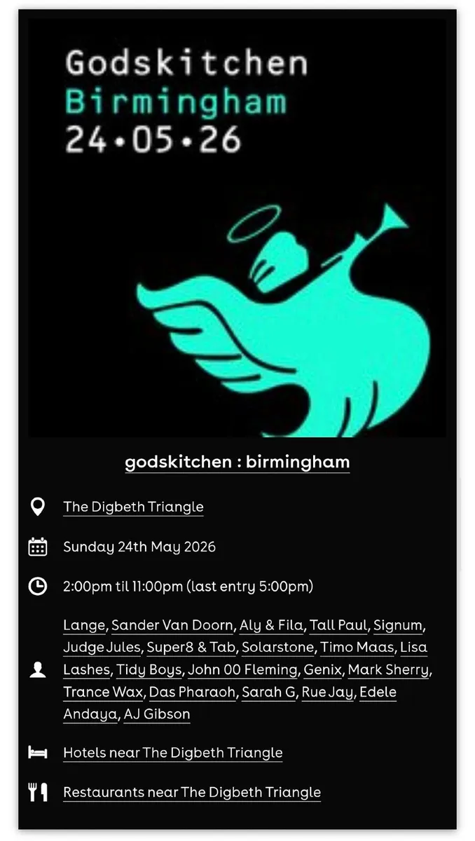 Godskitchen Birmingham Tickets - Image 1