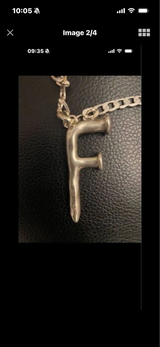 Large ‘F’ Initial on Sliver Chain - Image 2