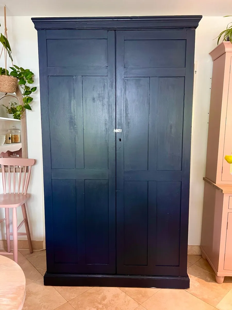 Huge vintage oak and pine pantry cabinet - Image 1