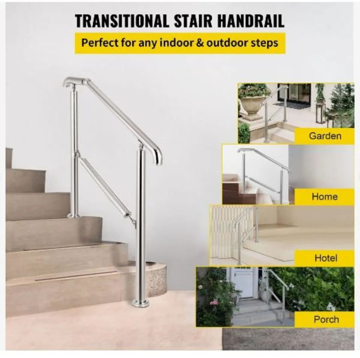 3 Step Railing Stainless Steel Transitional - Image 3