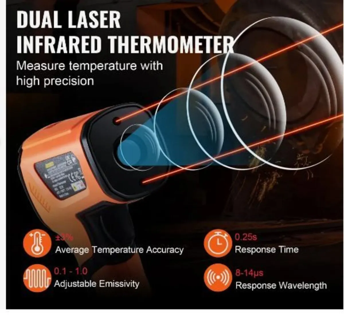 Infrared Thermometer, -40~2732°F Dual Laser - Image 3