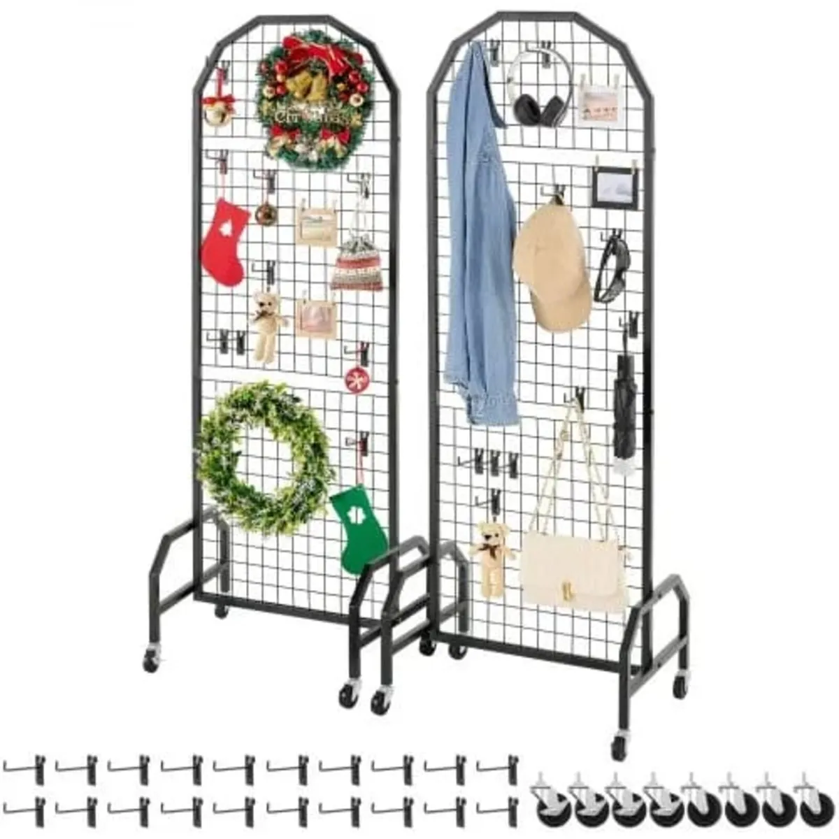 2 Packs Grid Wall Panels, 600 x 1640mm Wire Grid P - Image 1