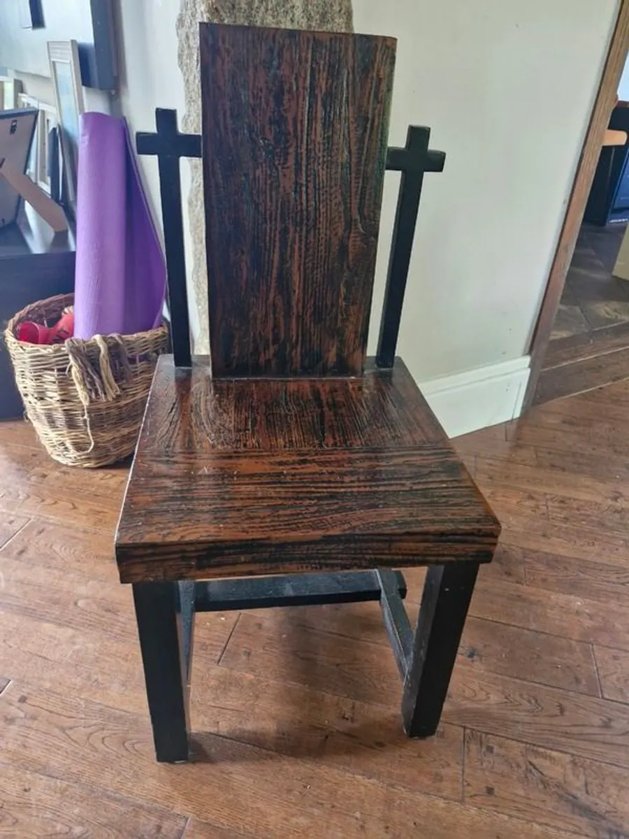 Solid Hardwood Rustic Table & 8 Chairs - Image 1