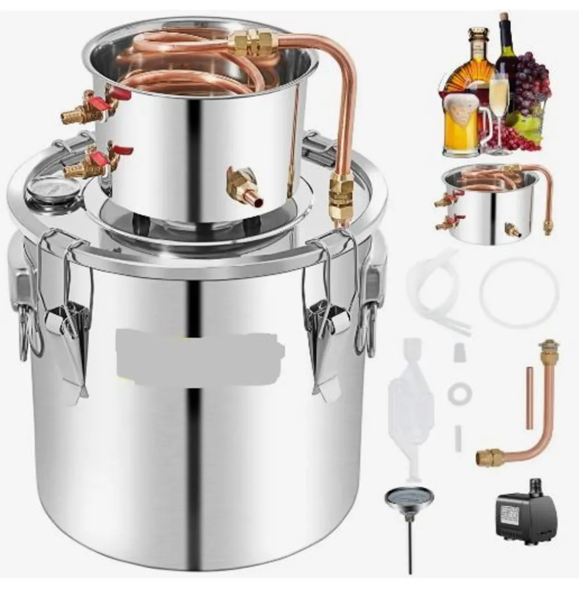 Alcohol Still, 50L Stainless Steel Water Alcohol - Image 2