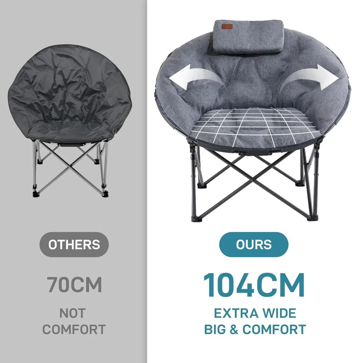 XL Moon Chair for Adults 6cm Padded Garden Saucer - Image 4