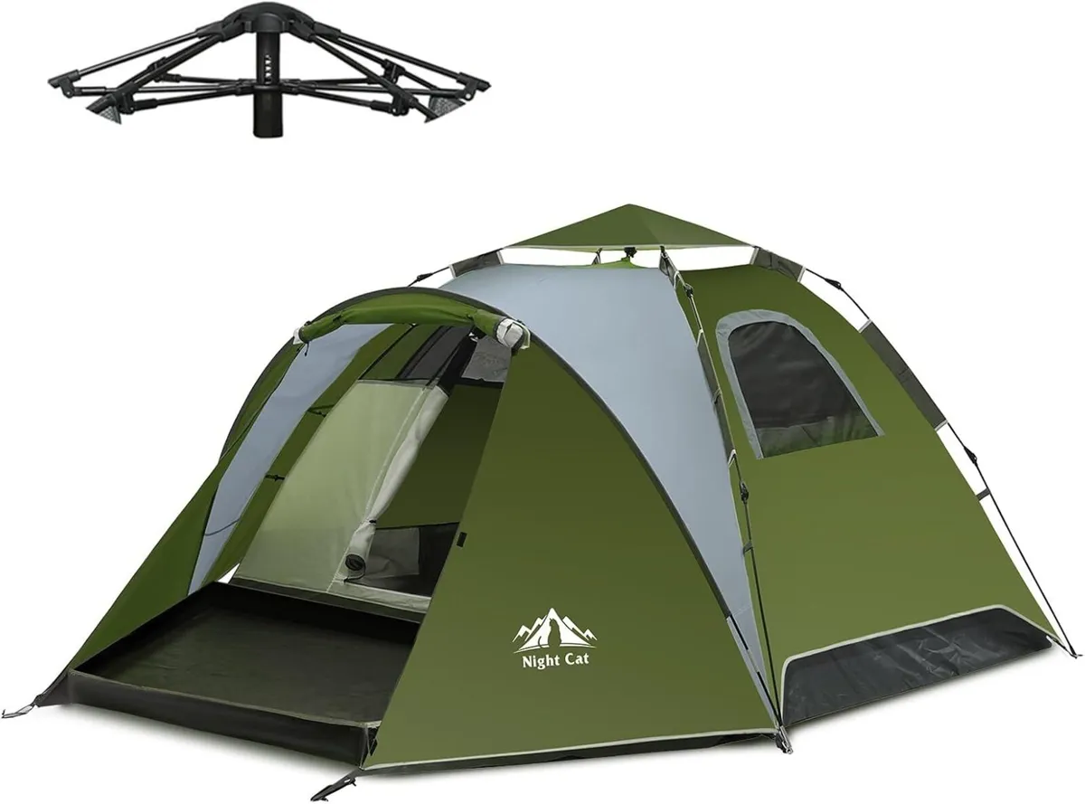 Pop Up Tent for 3 4 Man: Waterproof Camping Easy - Image 1