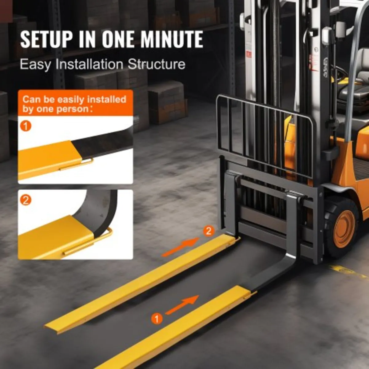 Pallet Fork Extensions, 96" Length 6.5" Width, Hea - Image 2
