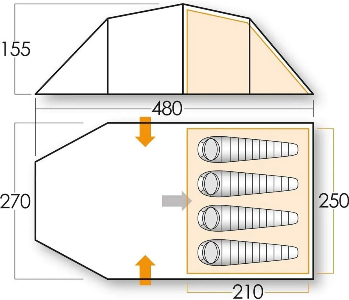 Venture 450 Tunnel Tent for 4 People Exclusive - Image 2