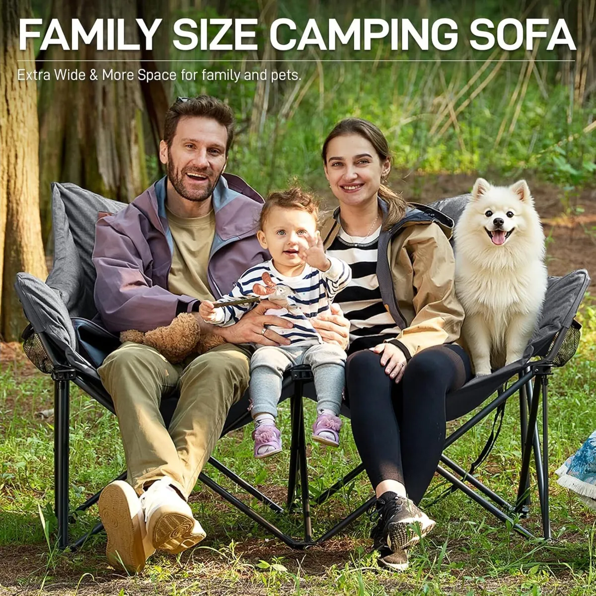 Double Camping Chair for Adults 400KG Heavy Duty - Image 4