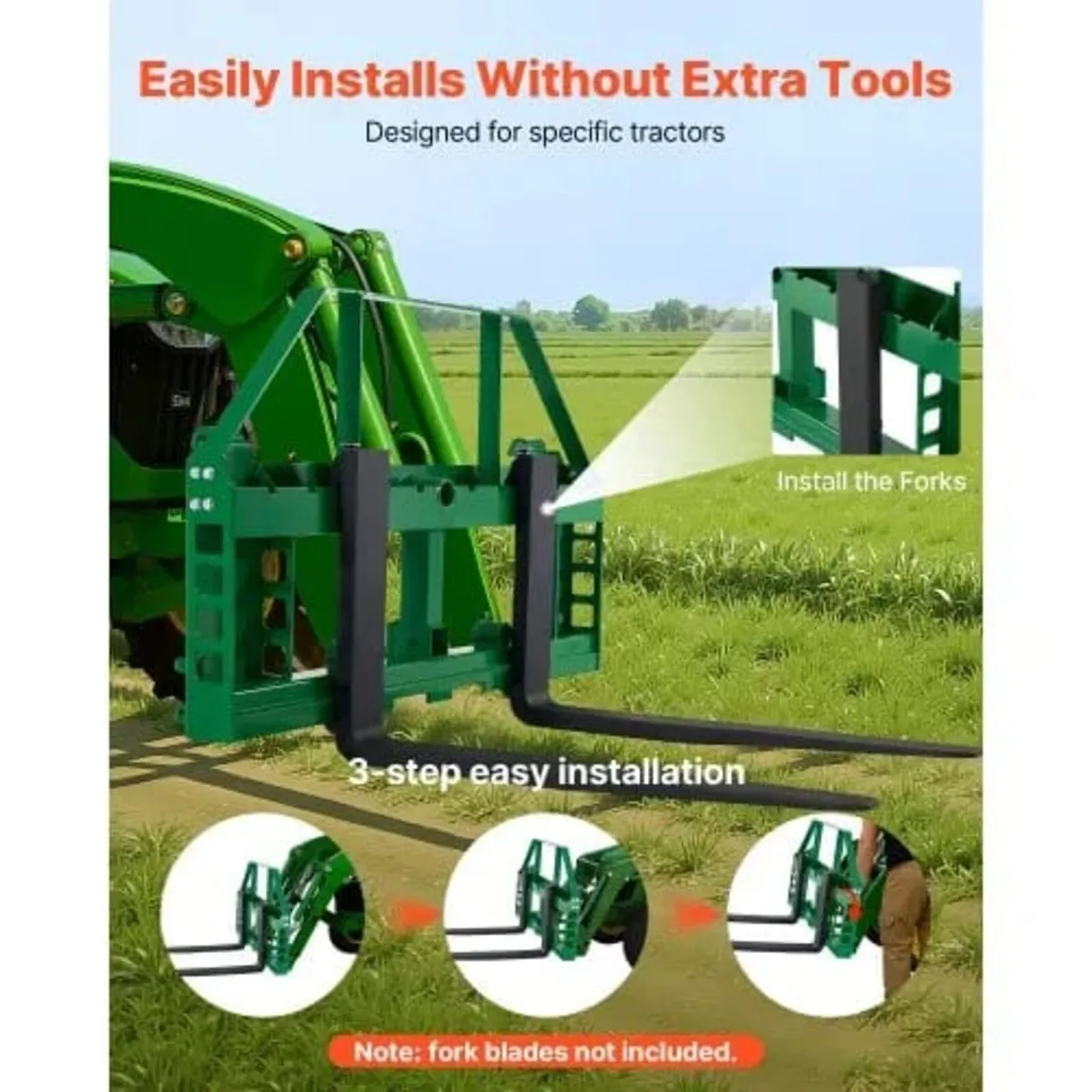Skid Steer Pallet Frame, 1814 kg Rated Load Capaci - Image 2