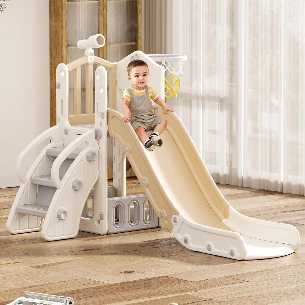 5-in-1 Kids Slide Toddler Castle with Stairs - Image 1