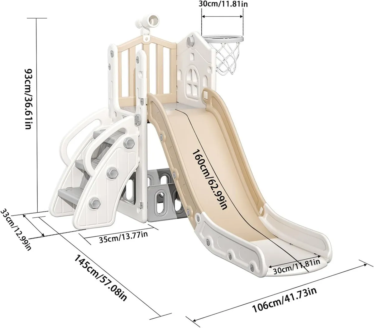 5-in-1 Kids Slide Toddler Castle with Stairs - Image 2