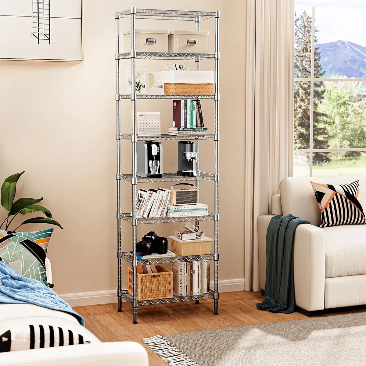 8 Tier lbs Storage Rack Metal Wire Shelving Unit - Image 2