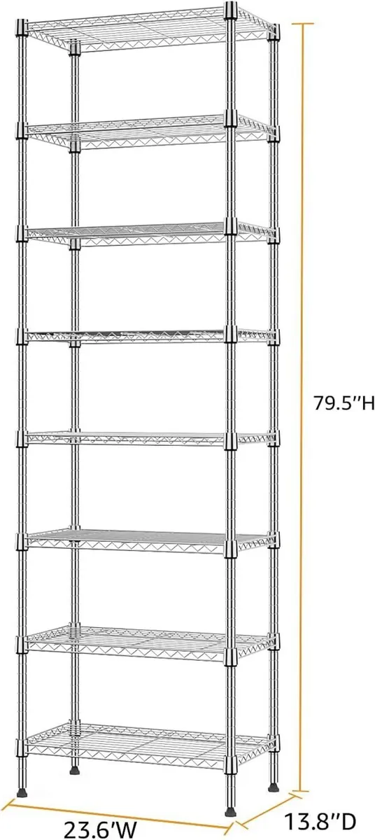 8 Tier lbs Storage Rack Metal Wire Shelving Unit - Image 3