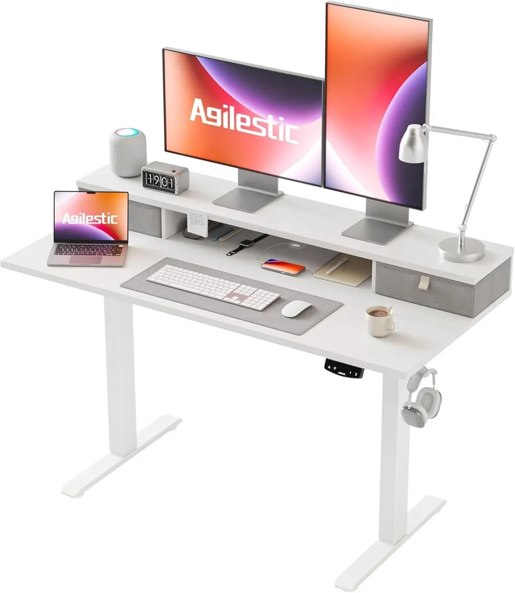 Electric Adjustable Height Desk with 2 Drawers - Image 1
