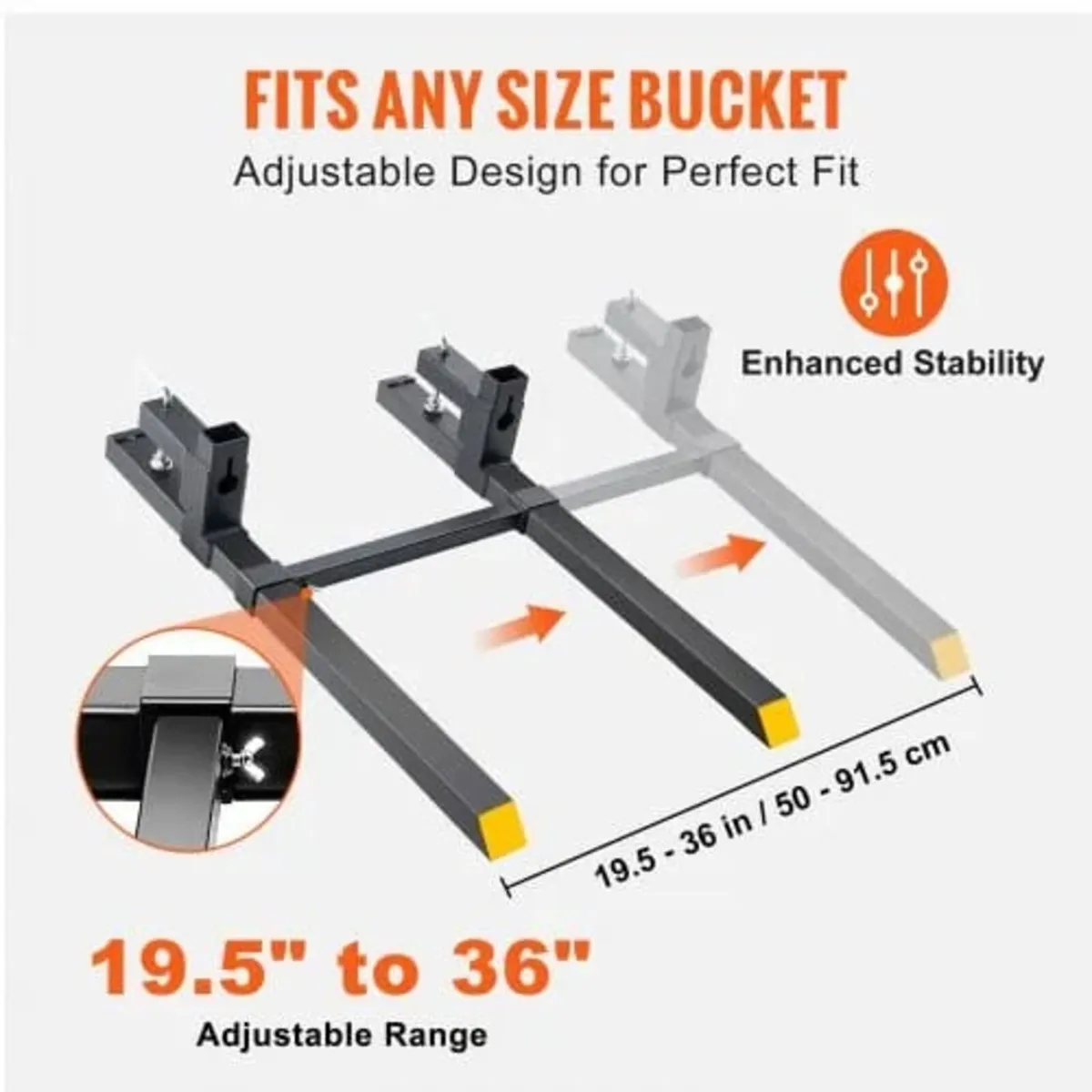 Pallet Forks, 907.2 kg Clamp on Pallet Forks, 109. - Image 4