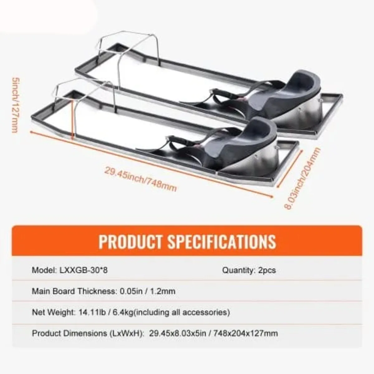 Concrete Knee Boards Stainless Steel, 30'' x 8'' C - Image 4