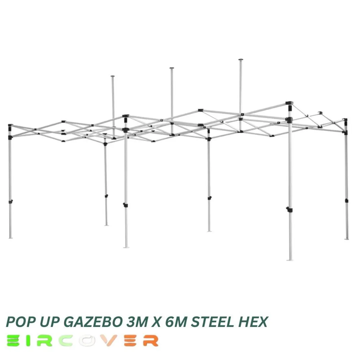 Heavy Duty Pop Up Gazebo Steel 40mm Hex 3m x 6m - Image 4