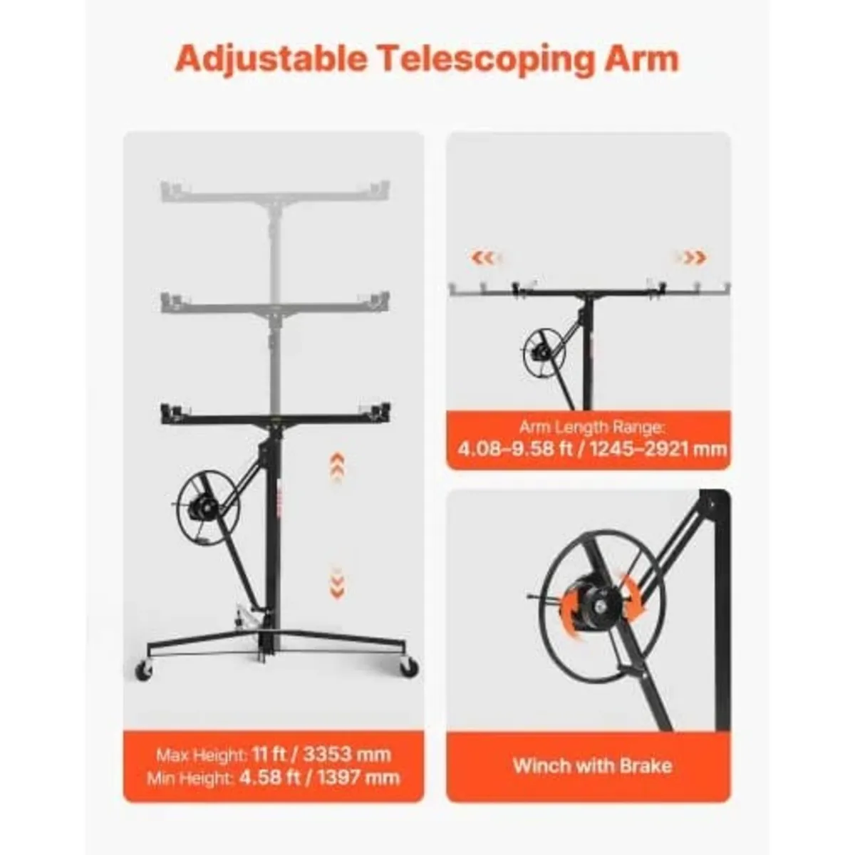 3353mm Drywall Lift, Heavy-Duty 68 kg Sheetrock Ho - Image 2