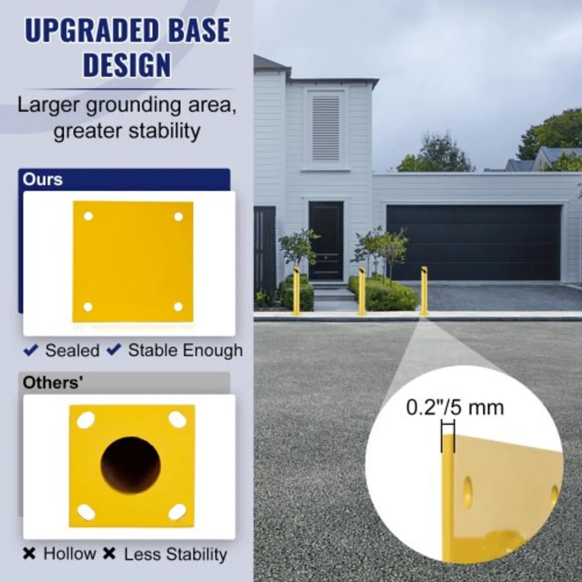 Safety Bollard, 42 Inch Height Bollard Post, 4.5 I - Image 2