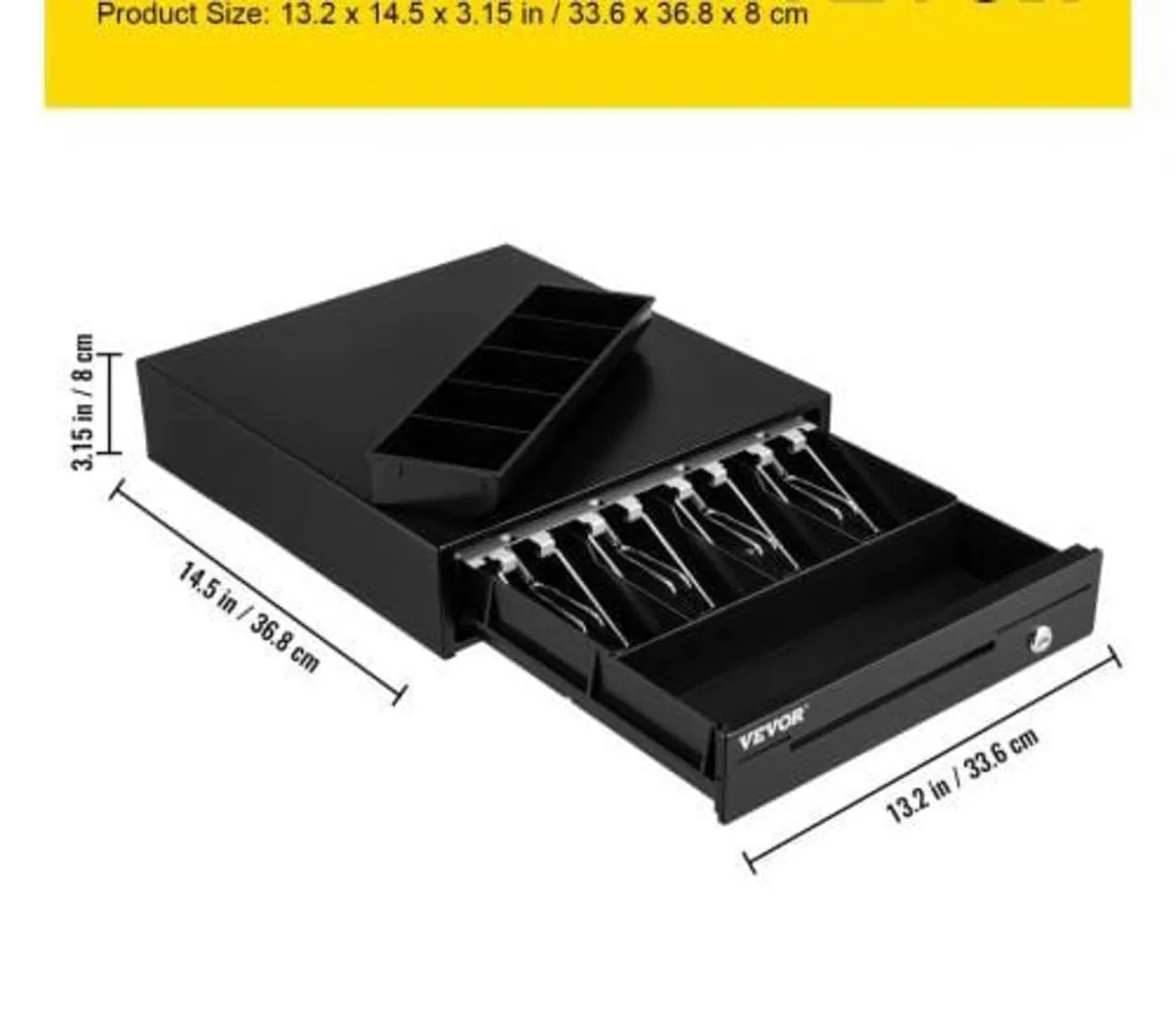 Cash Register Drawer, 33 cm 12 V, for POS System w - Image 3