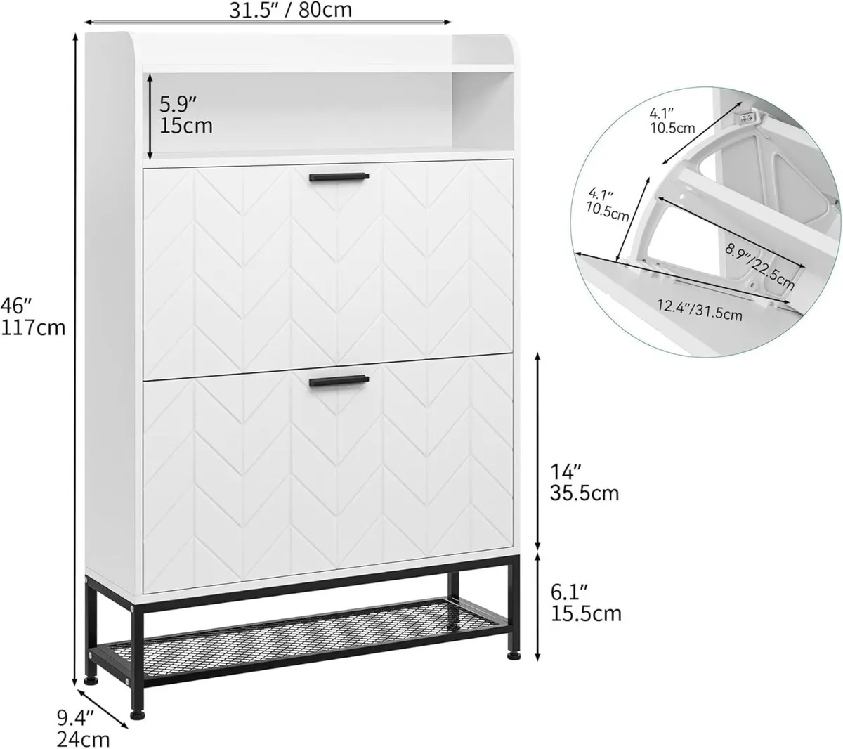 Shoe Cabinet Storage Hallway with 2 Drawers - Image 3