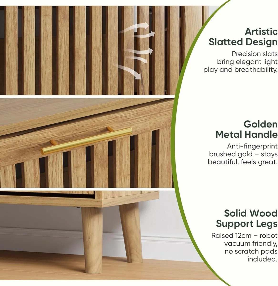 Shoe Cabinet with 2 Flip Louvered Drawers - Image 3