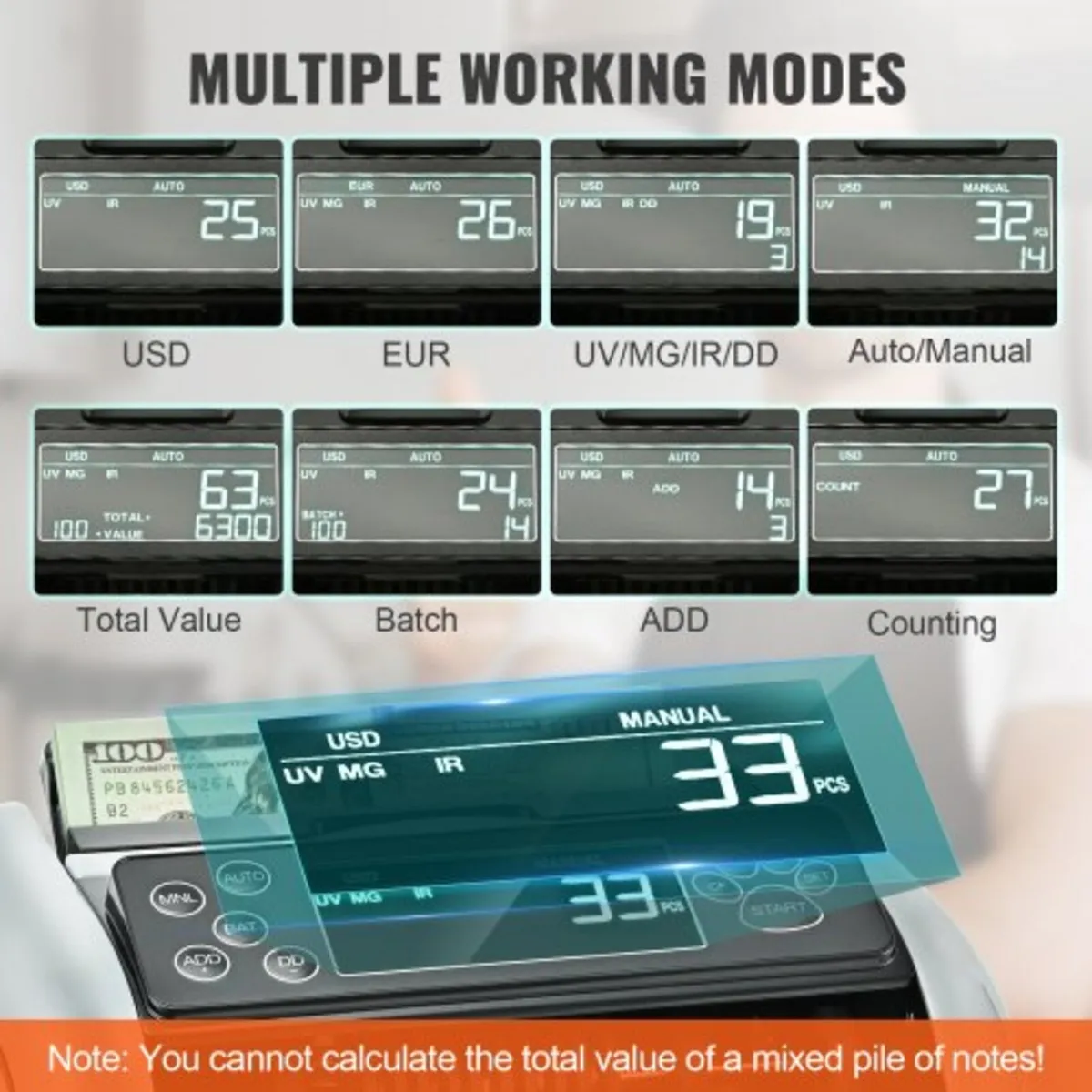 Money Counter Machine, Bill Counter with UV, MG, I - Image 4