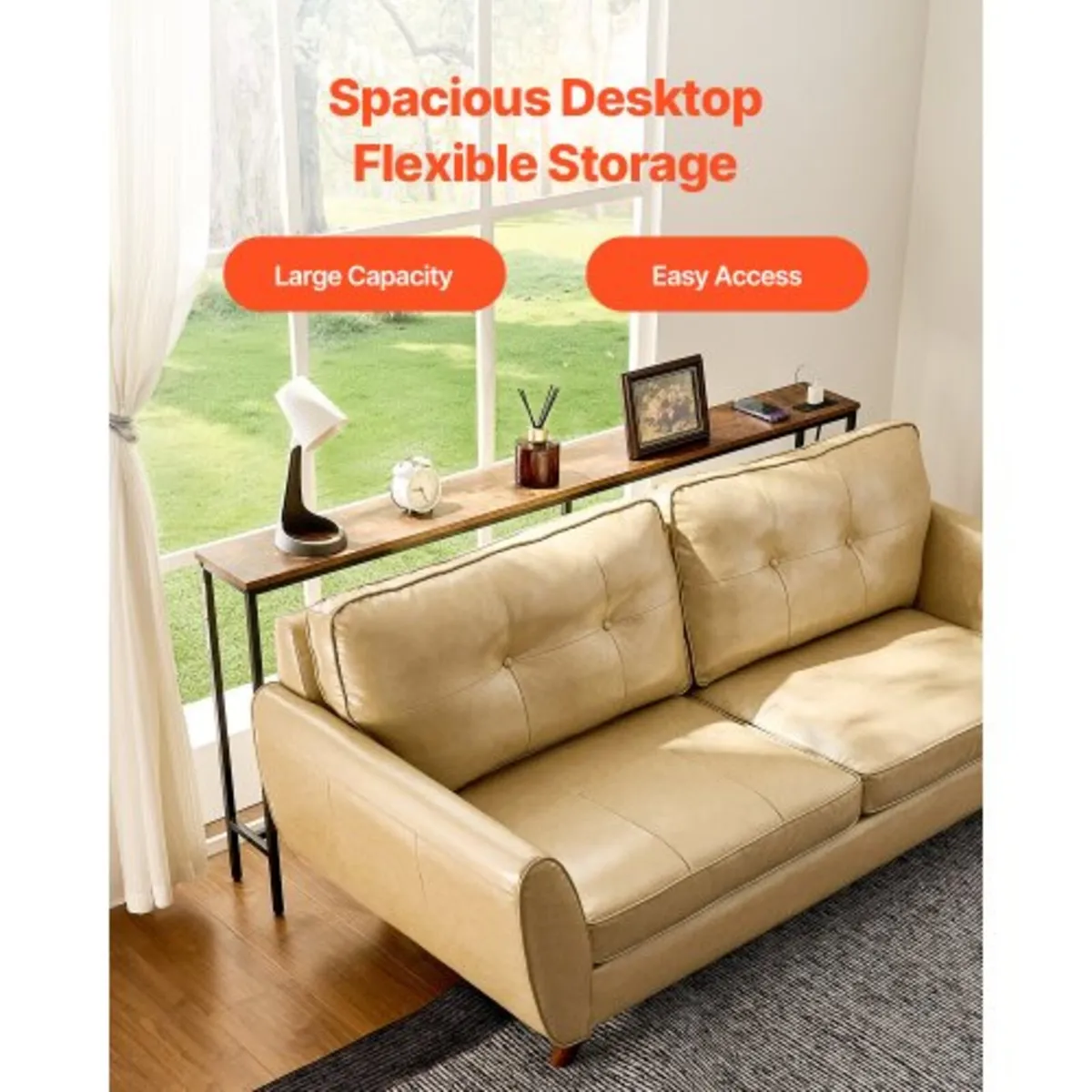 Narrow Console Sofa Table, 70.9” Behind Couch Tabl - Image 4